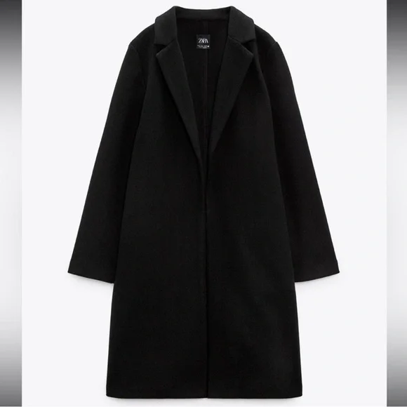 Zara Classic Black Trench Coat - Picture 1 of 6